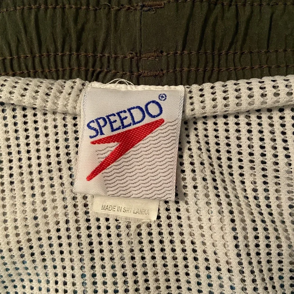 Vtg Speedo Mens‎ Swim Trunks L Hawaiian Mesh Lined Drawstring